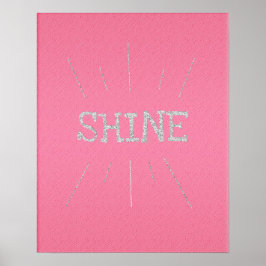 Winkel warm roze met zilver glitter-Poster Poster