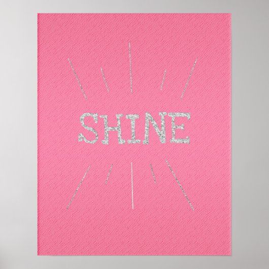 Winkel warm roze met zilver glitter-Poster Poster (Voorkant)