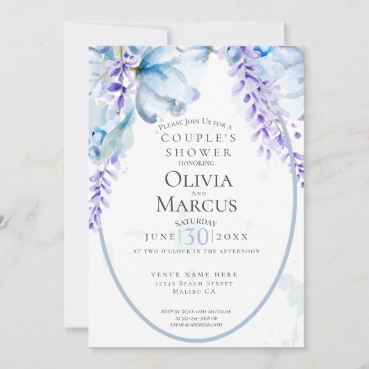 WINKEL | Waterverf Lavender - Dusty Blue Kaart (Voorkant)