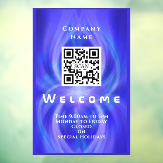 Winkel Welkom QR-code Marine  Raamsticker (Vel 3)