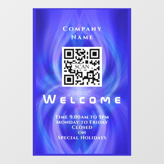 Winkel Welkom QR-code Marine  Raamsticker (Vel)