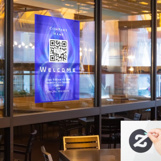 Winkel Welkom QR-code Marine  Raamsticker (Restaurant Raam)