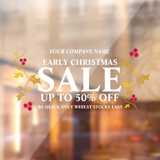 Winkel Winkel Winkel Bedrijf Vroege Kerstmis Sale Raamsticker (Vel 2)