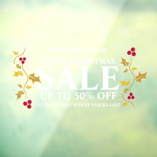 Winkel Winkel Winkel Bedrijf Vroege Kerstmis Sale Raamsticker (Vel 3)