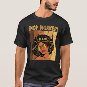 Winkelarbeiders Afro African American Women Black T-shirt