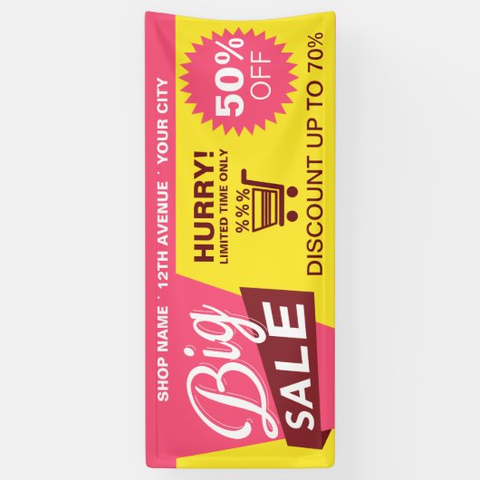 Winkelbanner voor korting op professionele handel spandoek (Verticaal)