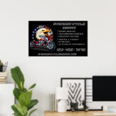 Winkelbedrijf voor motorfietsherstel aanpassen poster (Thuiskantoor)