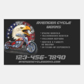 Winkelbedrijf voor motorfietsherstel aanpassen rechthoekige sticker (Voorkant)