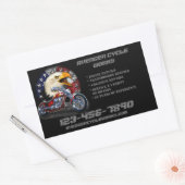 Winkelbedrijf voor motorfietsherstel aanpassen rechthoekige sticker (Envelop)