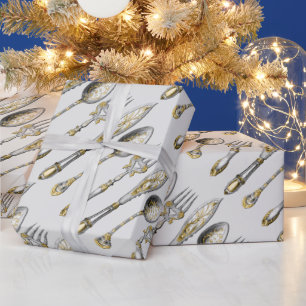 Winkelbestek vintage goudzilver cadeaupapier