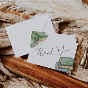 Winkelboek als nieuw hoofdstuk Baby shower Bedankkaart