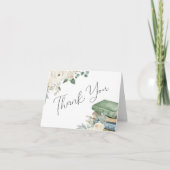 Winkelboek als nieuw hoofdstuk Baby shower Bedankkaart (Voorkant)