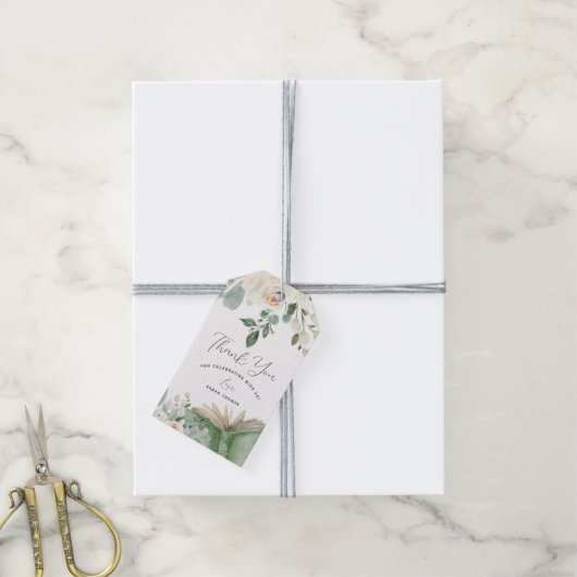 Winkelboek als nieuw hoofdstuk Baby shower Cadeaulabel (Met Touw)