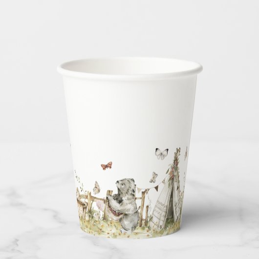 Winkelboek | Baby shower bossen Papieren Bekers (Achterkant)