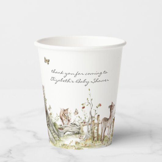 Winkelboek | Baby shower bossen Papieren Bekers (Voorkant)