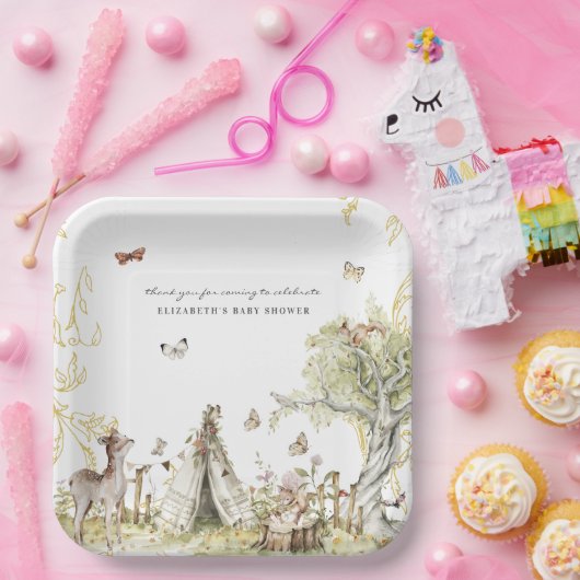 Winkelboek | Baby shower bossen Papieren Bordje (Feest)