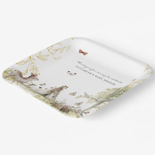 Winkelboek | Baby shower bossen Papieren Bordje (Gebogen)