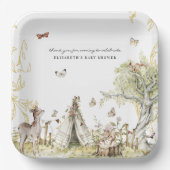 Winkelboek | Baby shower bossen Papieren Bordje (Voorkant)