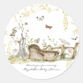 Winkelboek | Baby shower bossen Ronde Sticker (Voorkant)