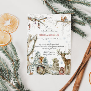 Winkelboek Baby shower winterbossen Kaart