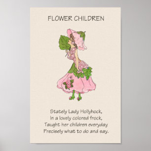  winkelboek Bloem Kinderen HOLLYHOCK Poster