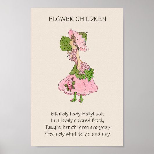 winkelboek Bloem Kinderen HOLLYHOCK Poster (Voorkant)