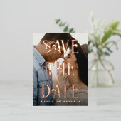 Winkelboek dat eindigt sparen de Datum Folie Uitnodiging Briefkaart (Staand Voorkant)