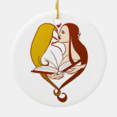 Winkelboek vrouwen keramisch ornament (Achterkant)