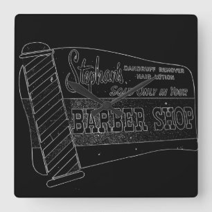 winkelbord   Barber Pole Wall Clock Vierkante Klok