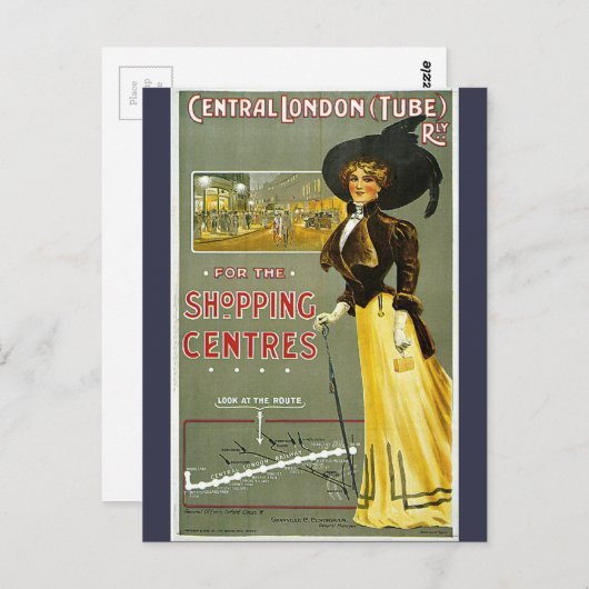  winkelcentra in het centrum van Londen Travel Briefkaart (Voorkant / Achterkant)