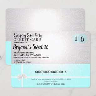 Winkelcentrum Winkeluitstap Creditcard Sweet 16 Fe Kaart