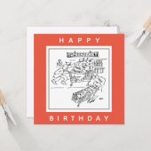 Winkeldetectoren bij een supermarktCartoon Kaart (Voorkant / Achterkant in situ)