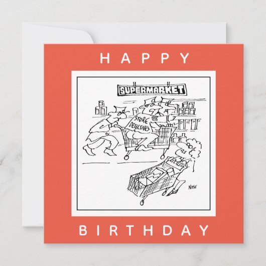 Winkeldetectoren bij een supermarktCartoon Kaart (Voorkant)