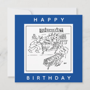 Winkeldetectoren bij een supermarktCartoon Kaart