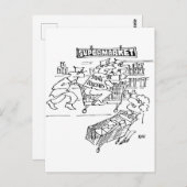 Winkeldetectoren in een supermarkt briefkaart (Voorkant / Achterkant)