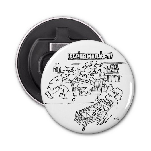 Winkeldetectoren in een supermarkt button flesopener (Voorkant)