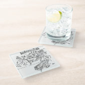 Winkeldetectoren in een supermarkt glazen onderzetter (Schuin)