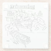 Winkeldetectoren in een supermarkt glazen onderzetter (Achterkant)