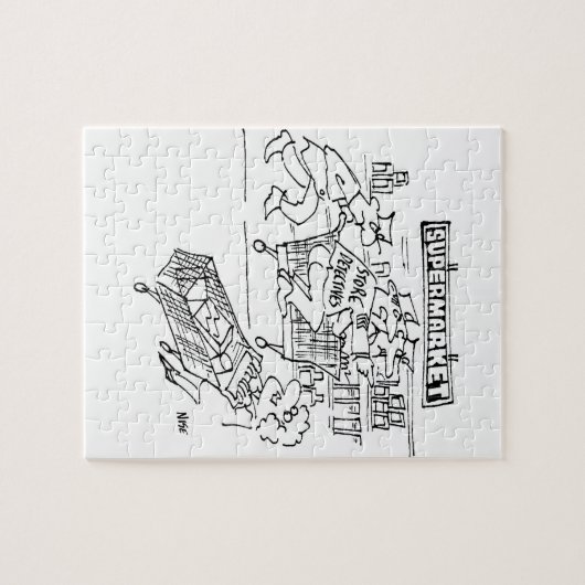 Winkeldetectoren in een supermarkt legpuzzel (Horizontaal)