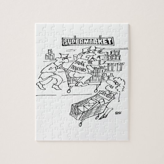 Winkeldetectoren in een supermarkt legpuzzel (Verticaal)