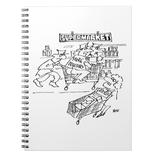 Winkeldetectoren in een supermarkt notitieboek (Voorkant)
