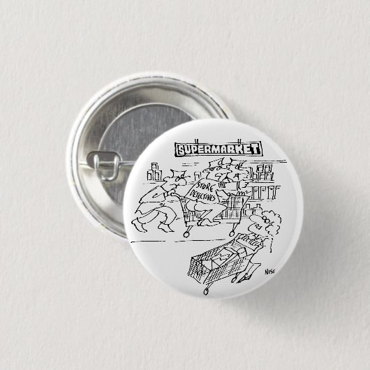Winkeldetectoren in een supermarkt ronde button 3,2 cm (Voorkant /achterkant)