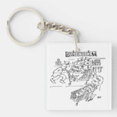 Winkeldetectoren in een supermarkt sleutelhanger (voorkant)