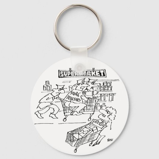 Winkeldetectoren in een supermarkt sleutelhanger (Voorkant)
