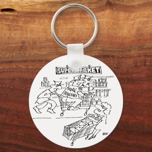 Winkeldetectoren in een supermarkt sleutelhanger (Voorkant)