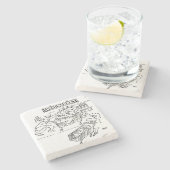 Winkeldetectoren in een supermarkt stenen onderzetter (Zijkant)