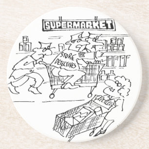 Winkeldetectoren in een supermarkt zandsteen onderzetter