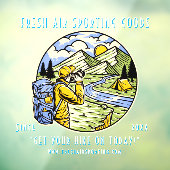 Winkeldeur voor Camping Hiking Sporting Goods aanp Raamsticker (Vel 3)