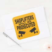 Winkeldieven worden vervolgd Camera's Vierkante Sticker (Envelop)