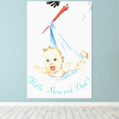 Winkeldragende Baby - Cartoon tekenen - Aanpassen Canvas Afdruk (Insitu (Houten vloer))